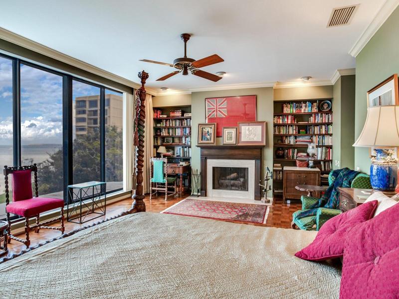 Fireplace in primary bedroom
