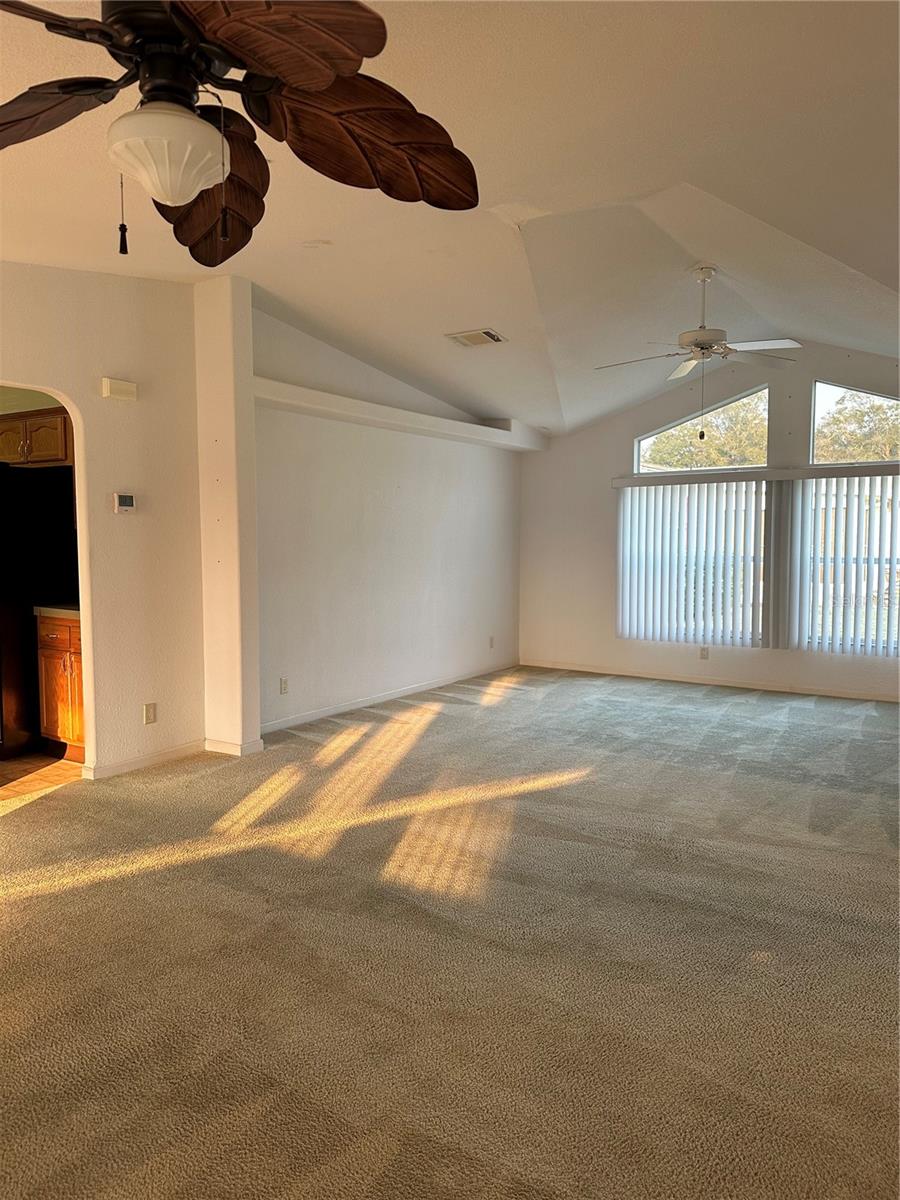 Dining area / front door / master bedroom on left
