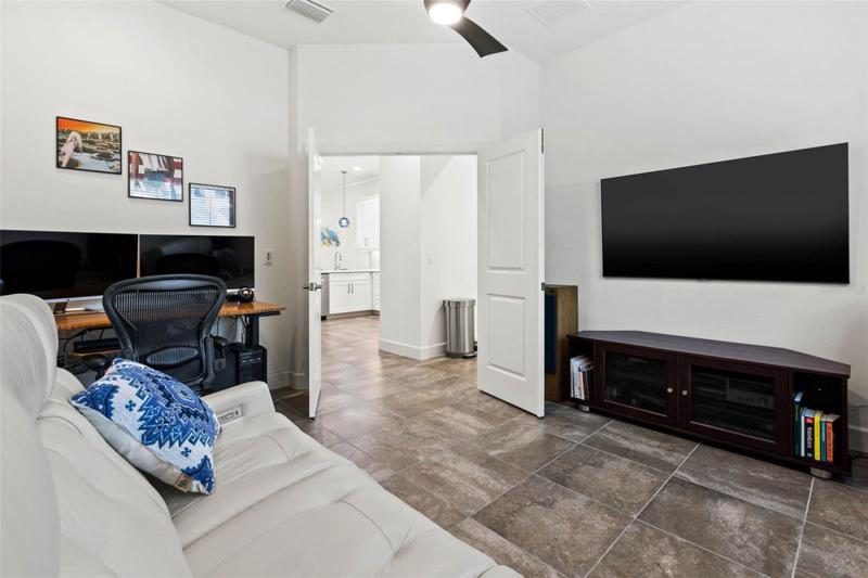 A great media room or office space.