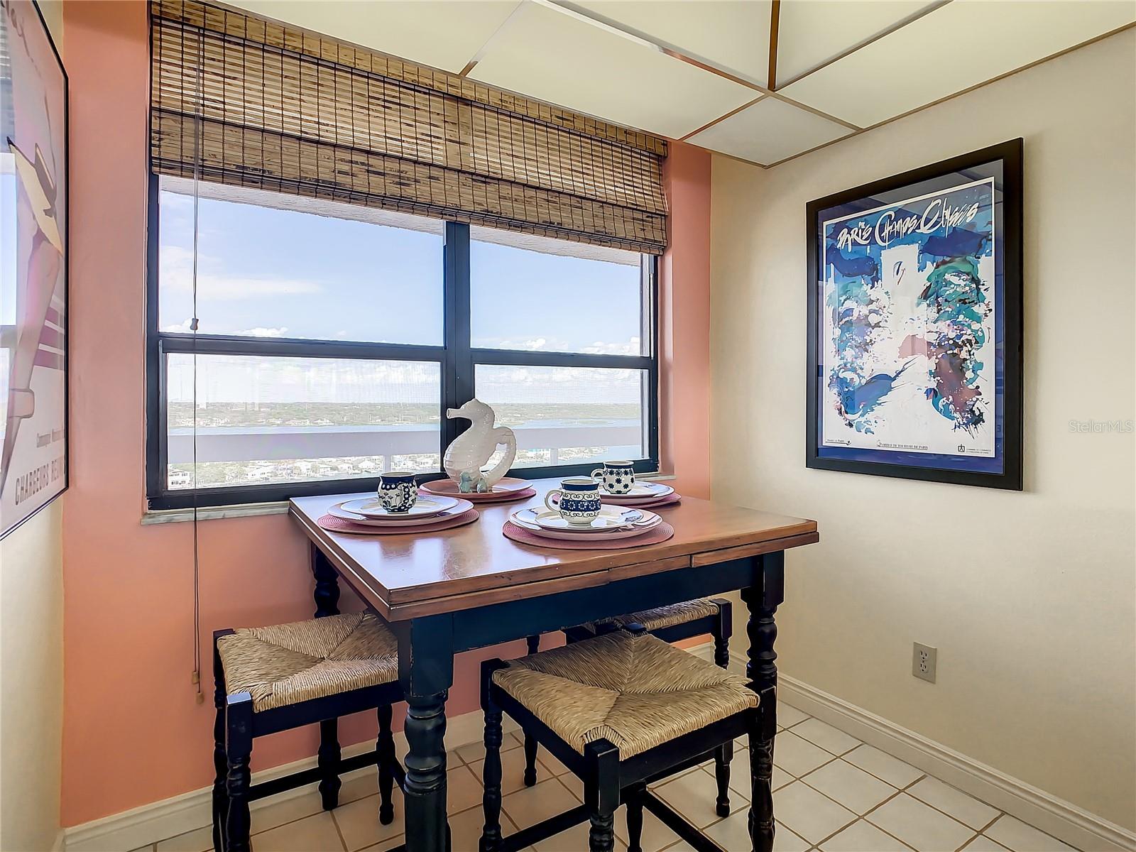 Breakfast nook overlooking Intracoastal