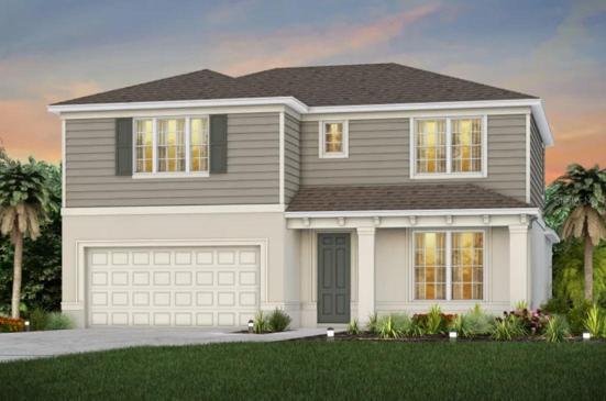 Whitestone Home Florida Mediterranean  Exterior Design. Artistic rendering for this new construction home. Pictures are for illustrative purposes only. Elevations, colors and options may vary.