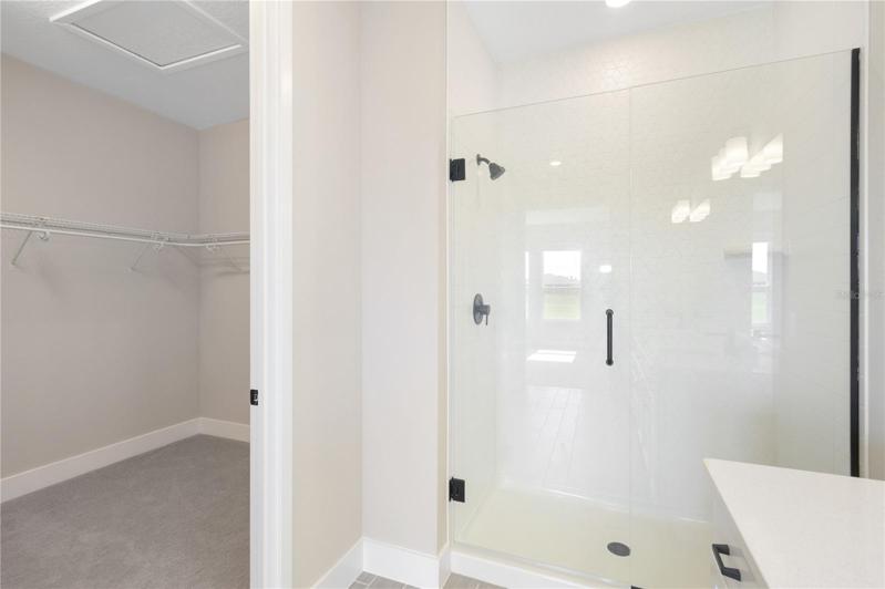 Glass walk in shower and closet