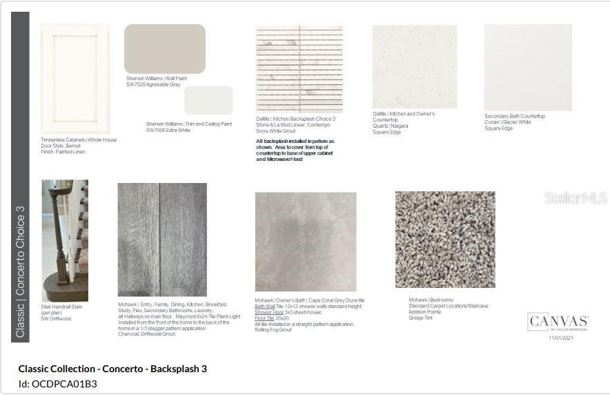 Design Selections.  Home is under construction and selections are subject to change.
