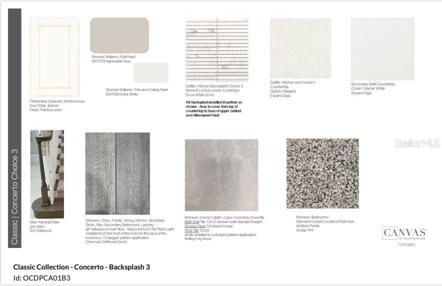 Design Selections.  Home is under construction and selections are subject to change.