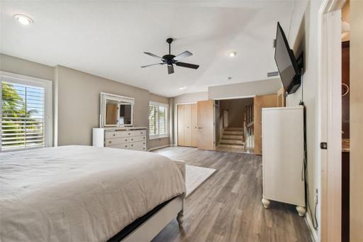 Over-sized with a large walk-in closet and a smaller closet