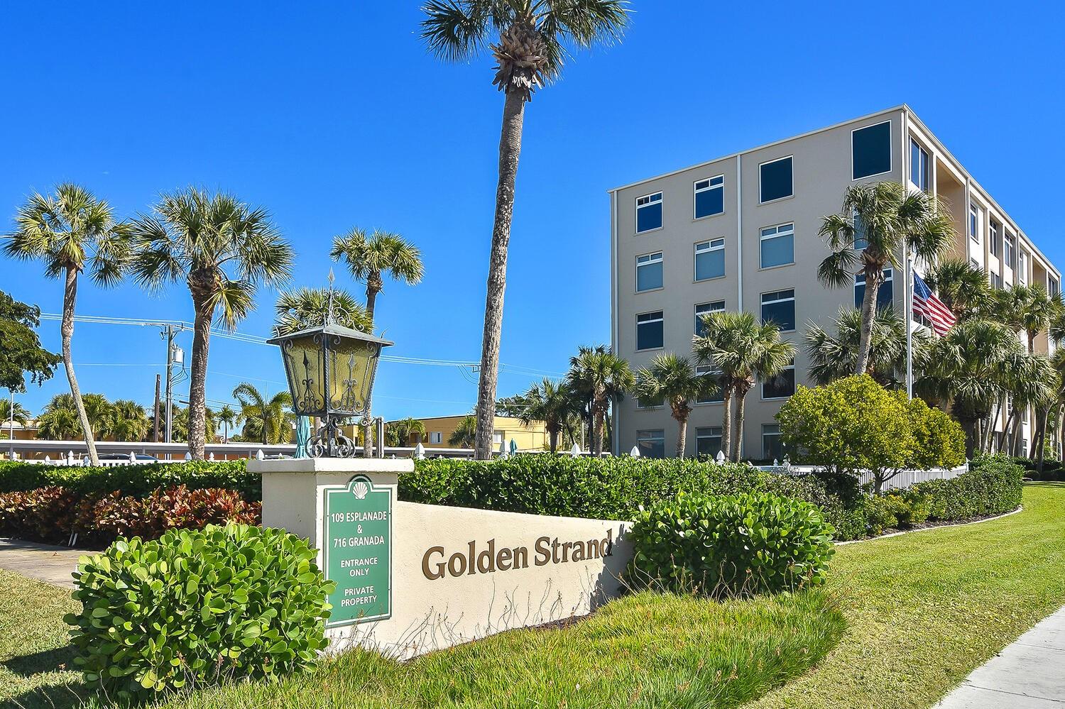 Golden Strand entrance sign