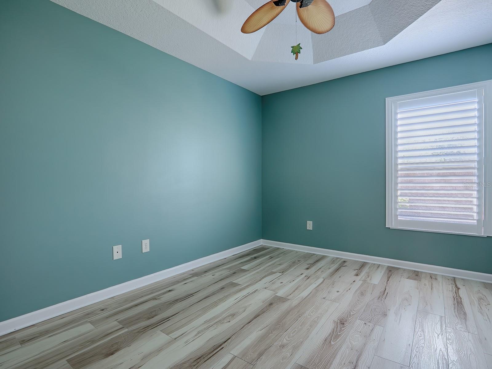 2ND GUEST BEDROOM WITH TRAY CEILING AND CUSTOM FAN!