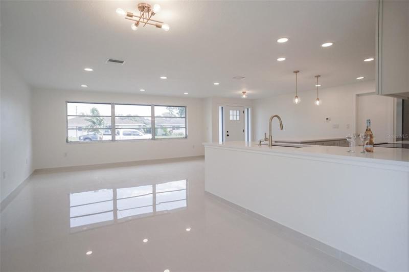 Living room and kitchen