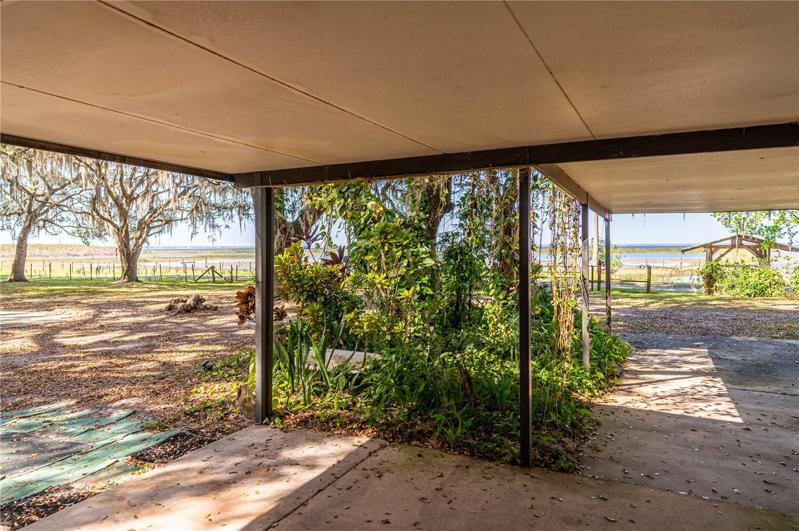 Carport View towards the lake
