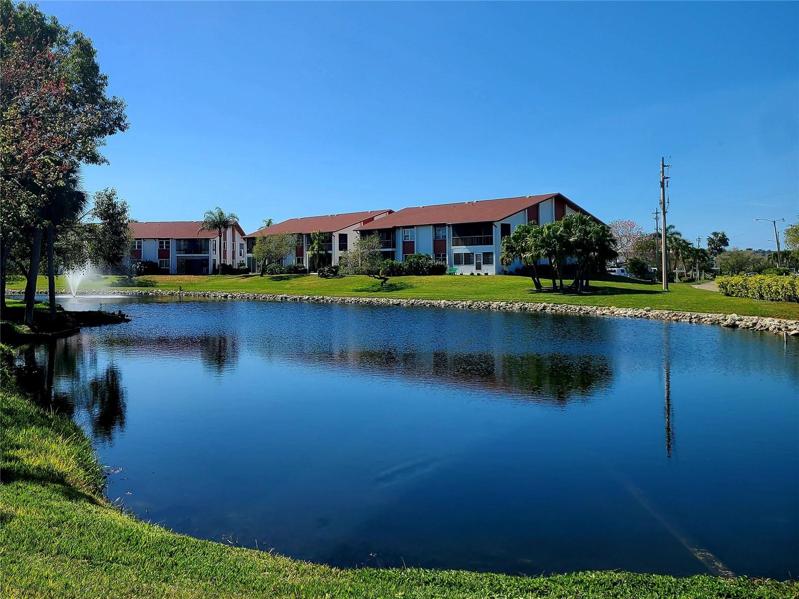 pond view looking towards condo