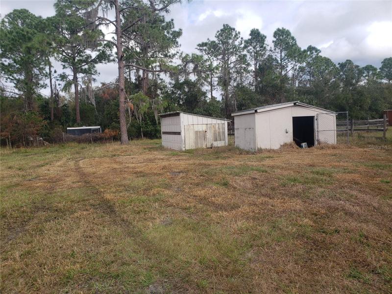 shed in fenced area