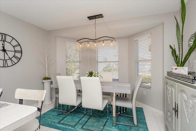 Eat-In Dining in Kitchen with Beautiful Crystal Chandelier
