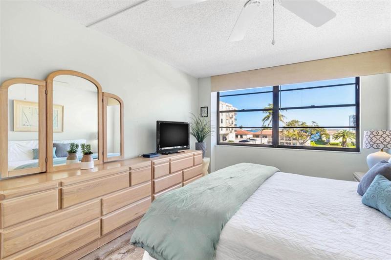 Primary bedroom & lovely views.