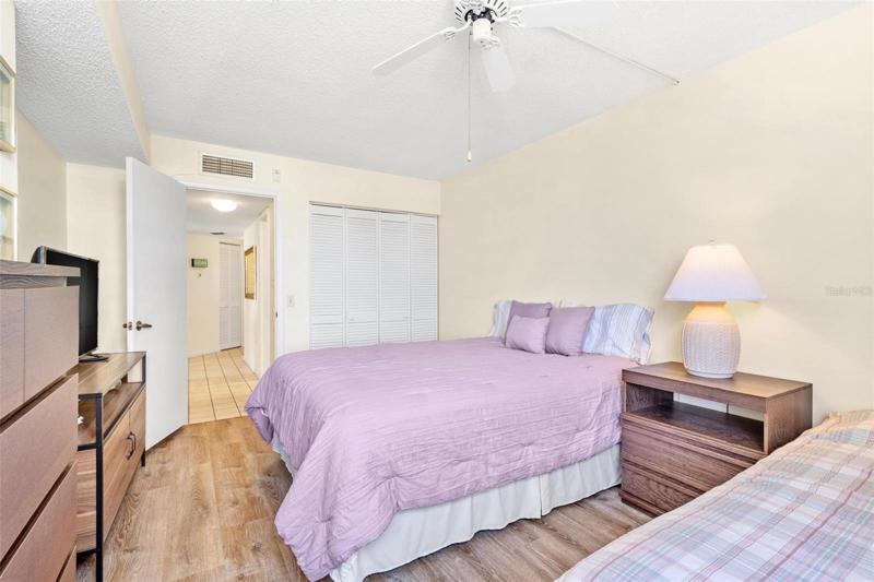 Second bedroom is spacious and has contemporary laminate flooring.