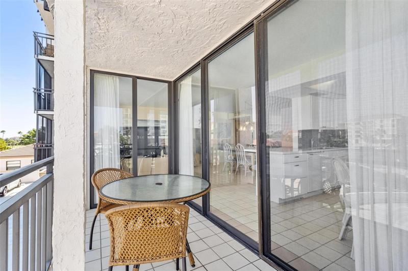 Balcony is accessible from kitchen/great room.