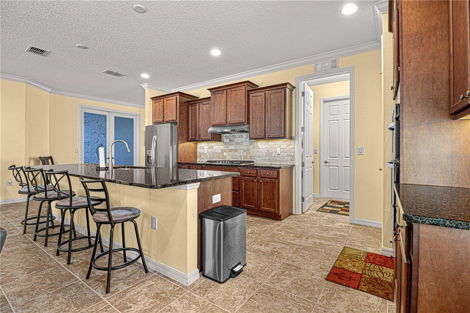 Kitchen with bar seating