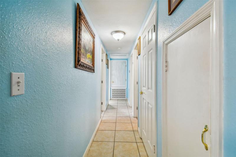 Hallway to Bedrooms and bathrooms