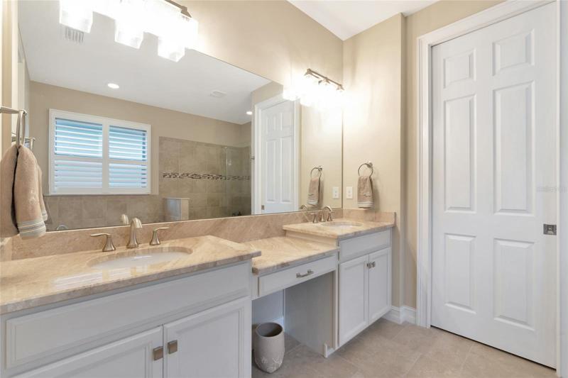 Master bathroom dual sinks and make-up counter
