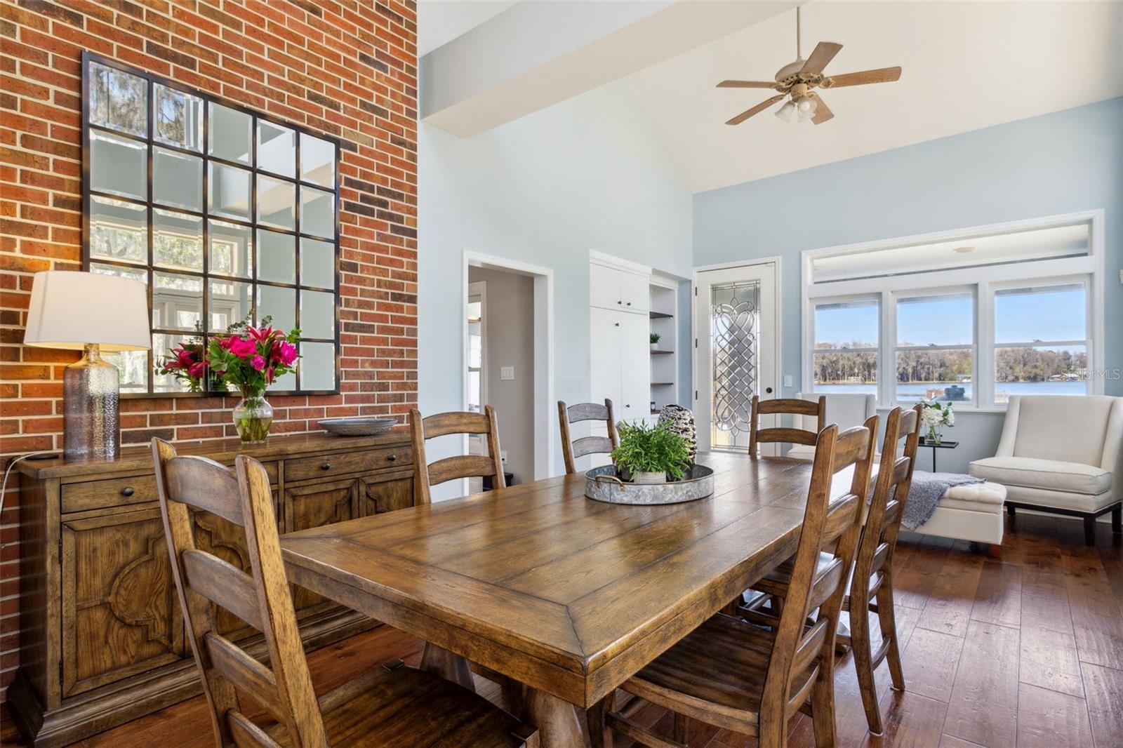 Dining space and sitting area adjacent to kitchen