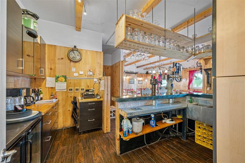 Behind the Counter of the Restaurant