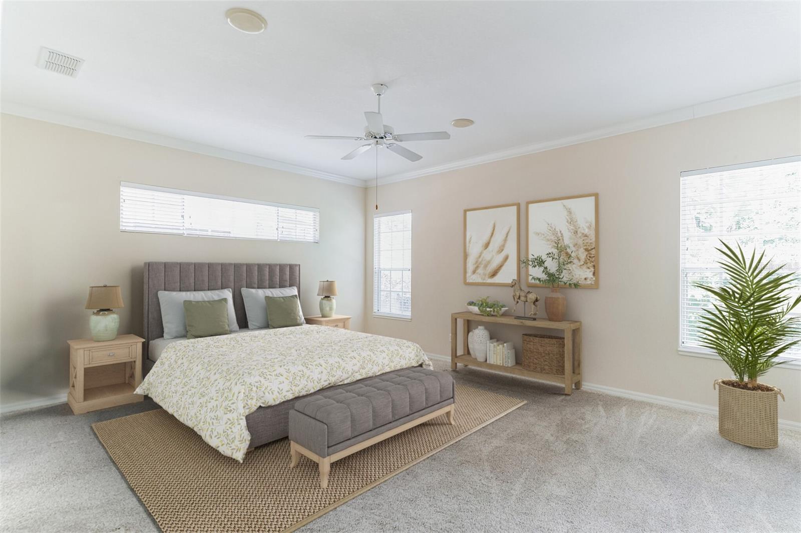 Primary Bedroom with virtual staging