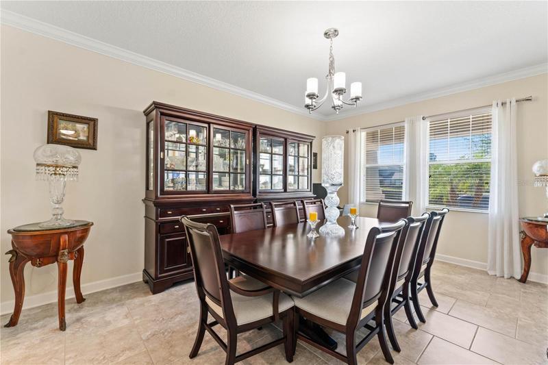 Dining Room with views of the front yard