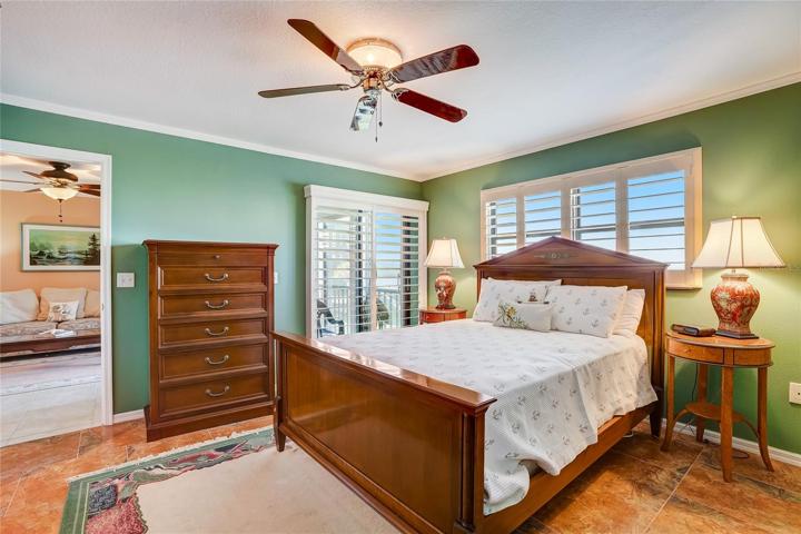 Nice sized bedroom allows for furniture, there is a linen closet for the bathroom and a large walk in closet, too.