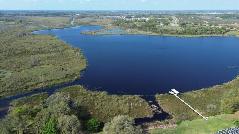 West facing backyard with access to chain of lakes.