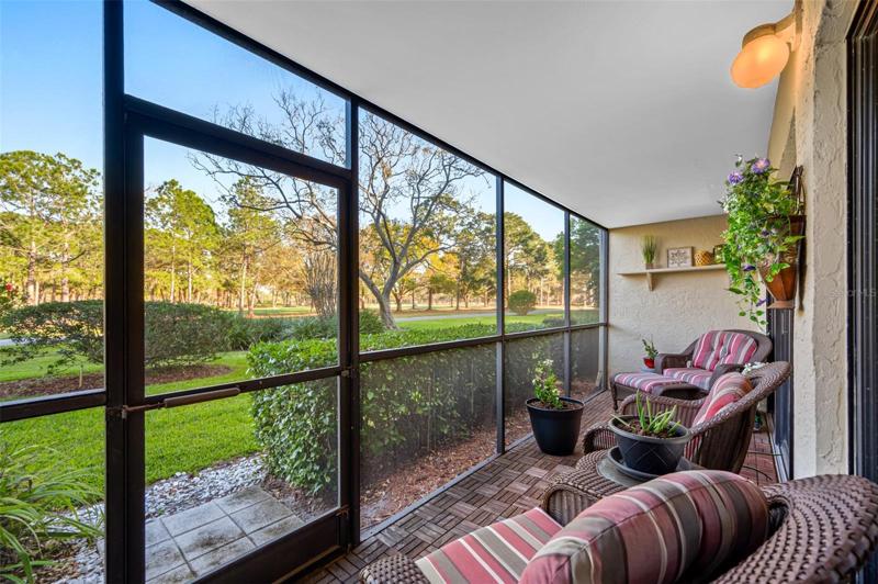 Enjoy the covered lanai with screening.