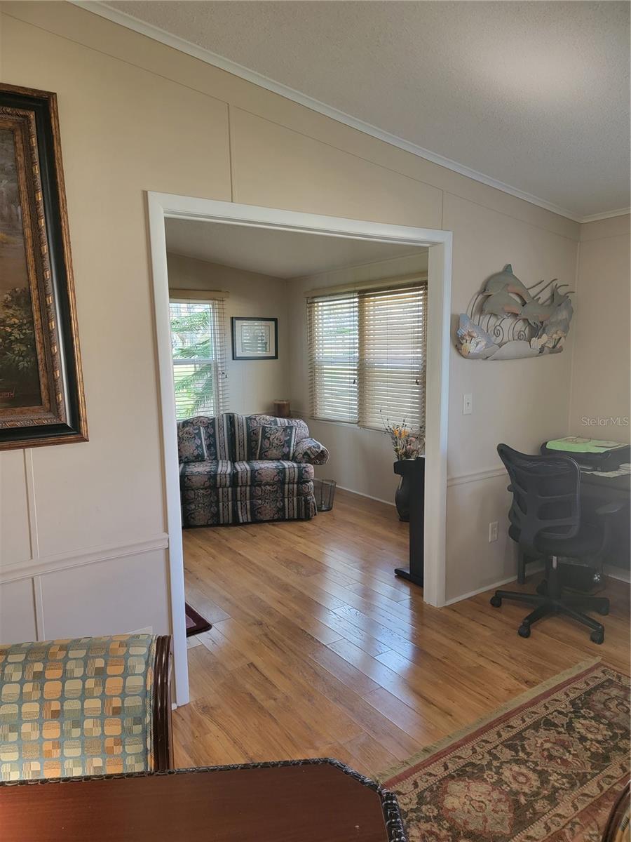 View from dining room looking into family room