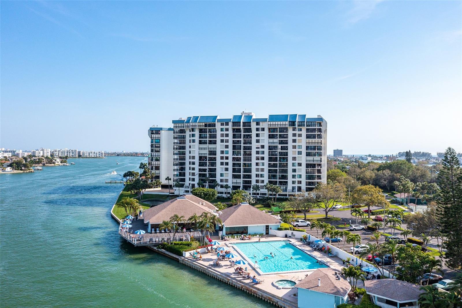 Waterfront pool and spa