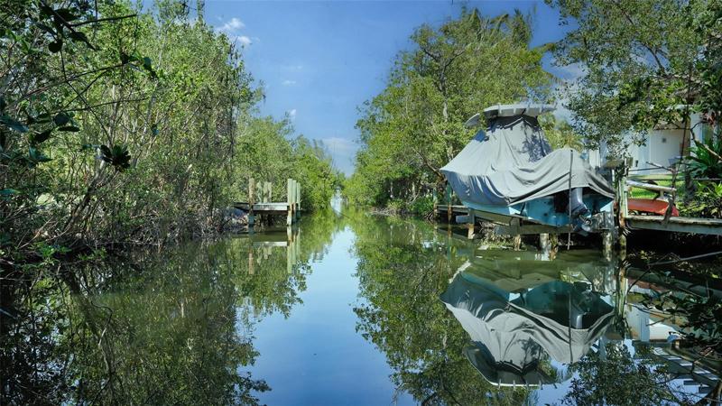 View down the canal from the end of your 42 feet of frontage
