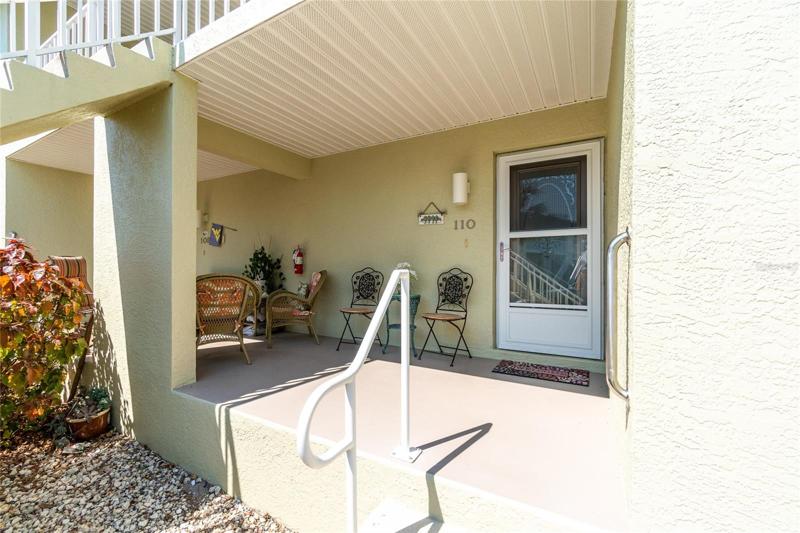 This second view of the front porch really shows how much space you have to enjoy. 