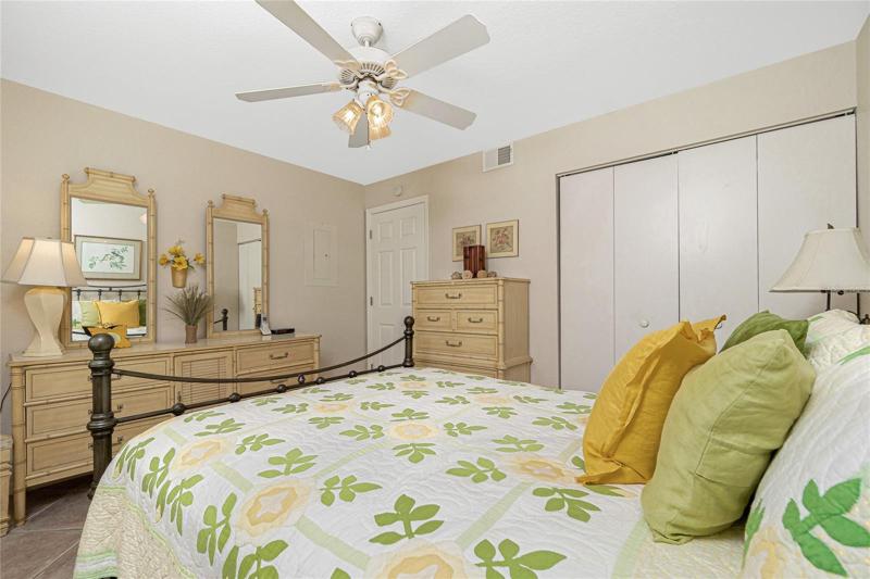 A nicely sized wall closet helps with all your storage. 