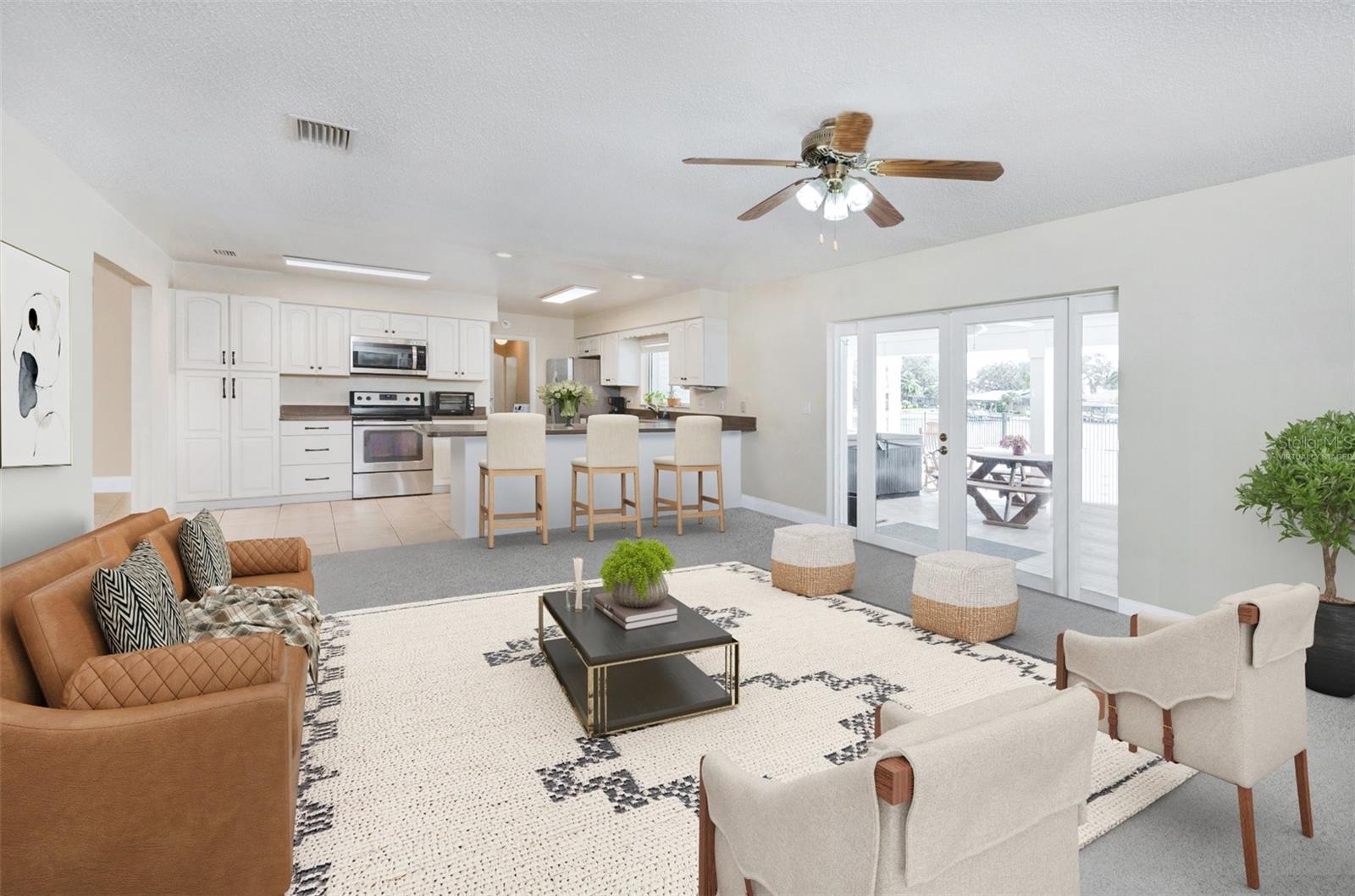 Virtually Staged- The Kitchen and the Family Room