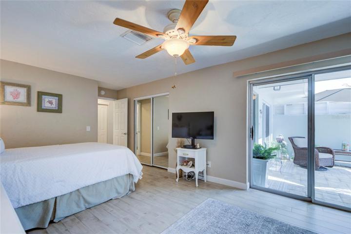 Guest bedroom overlooking private courtyard