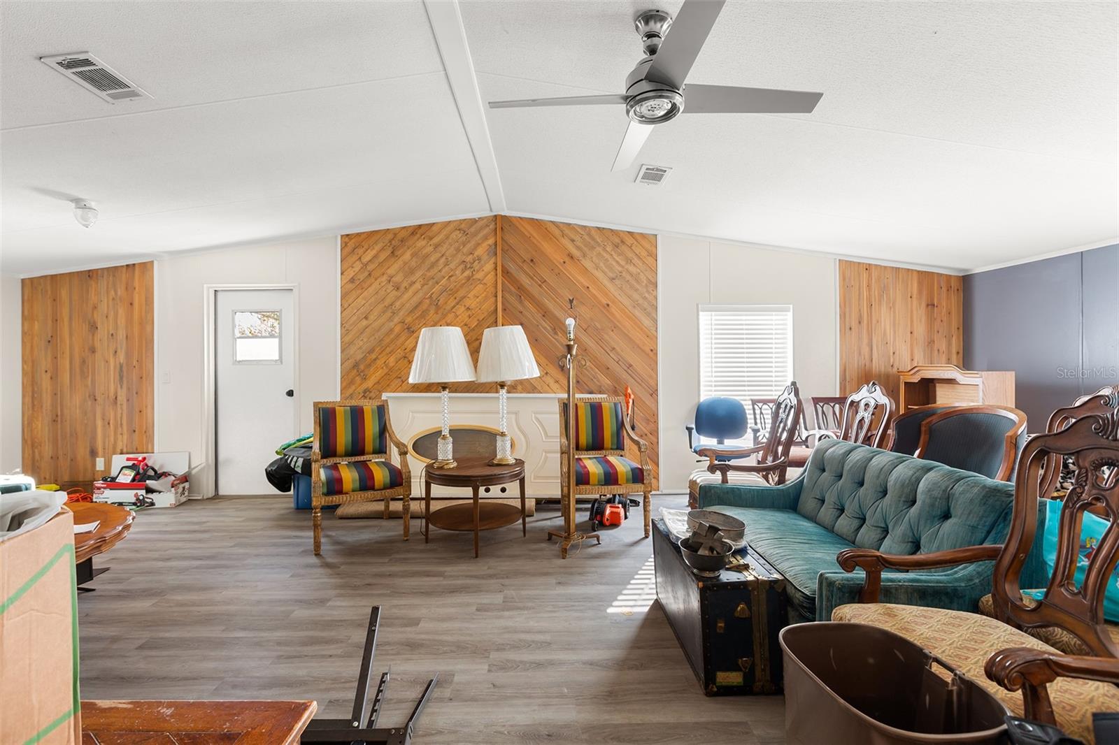 Another angle of family room with so many possibilities