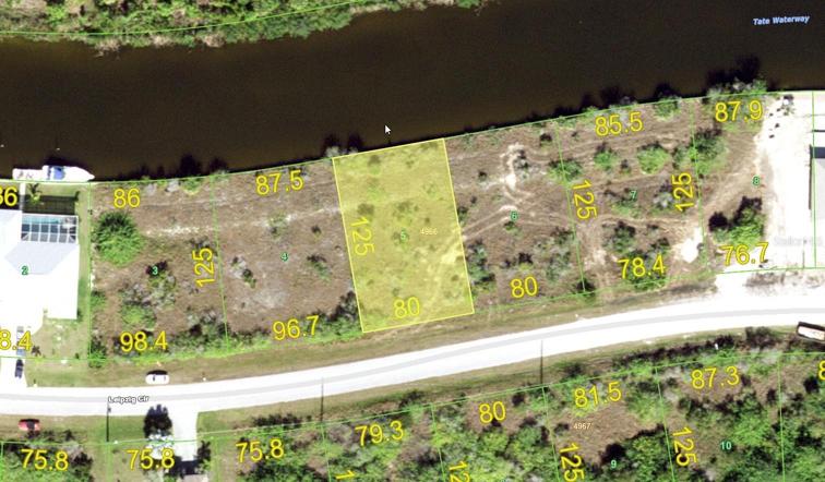 Sailboat access with public water, sewer, and power available.
