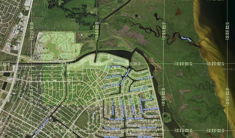 Over 55 miles of canals in the subdivison,