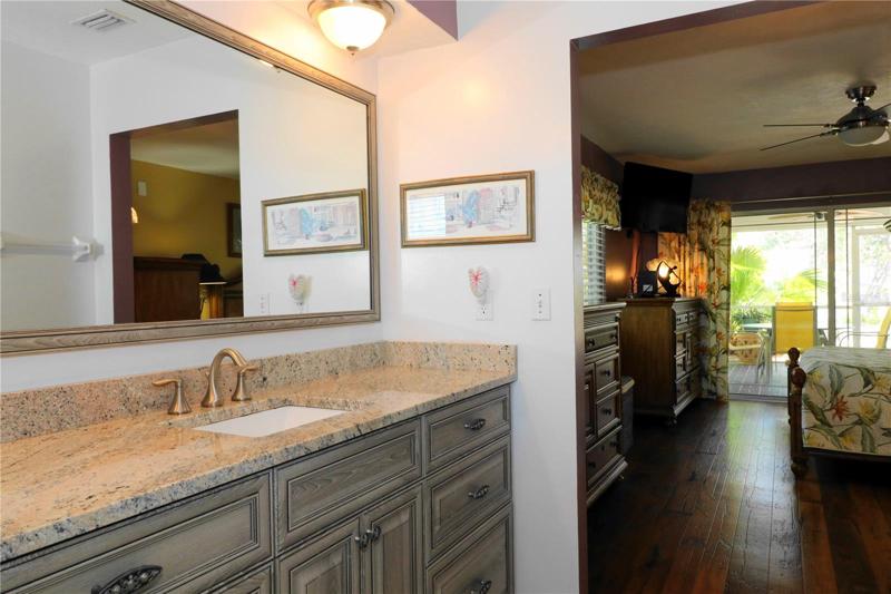 Newer cabinets and counter. 