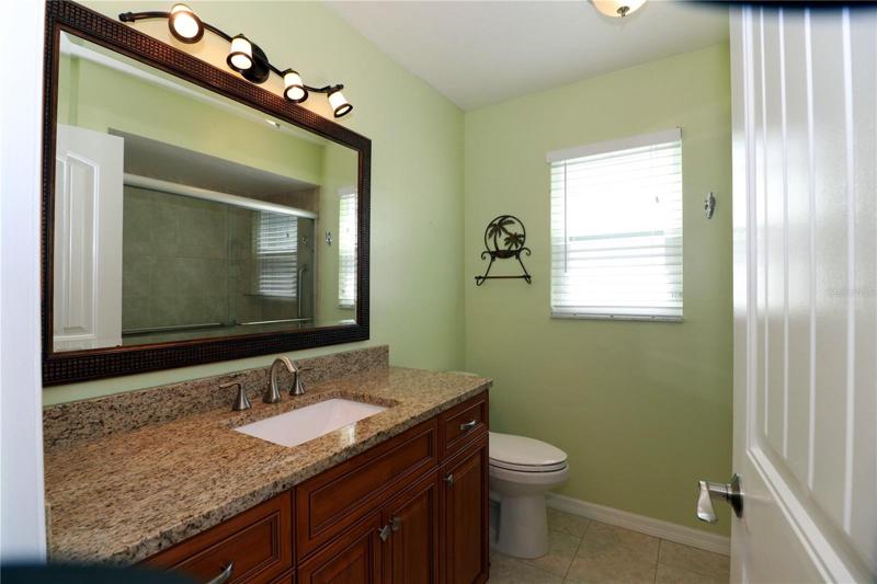 Remodeled guest bathroom.