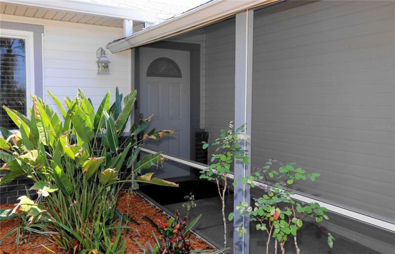 Screened front entry.