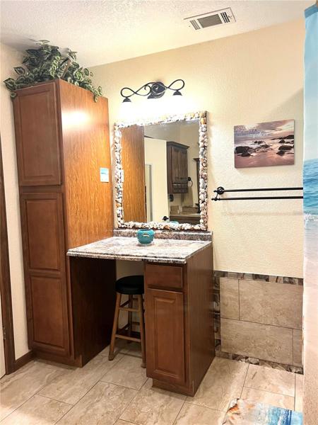 Vanity area in hall bath