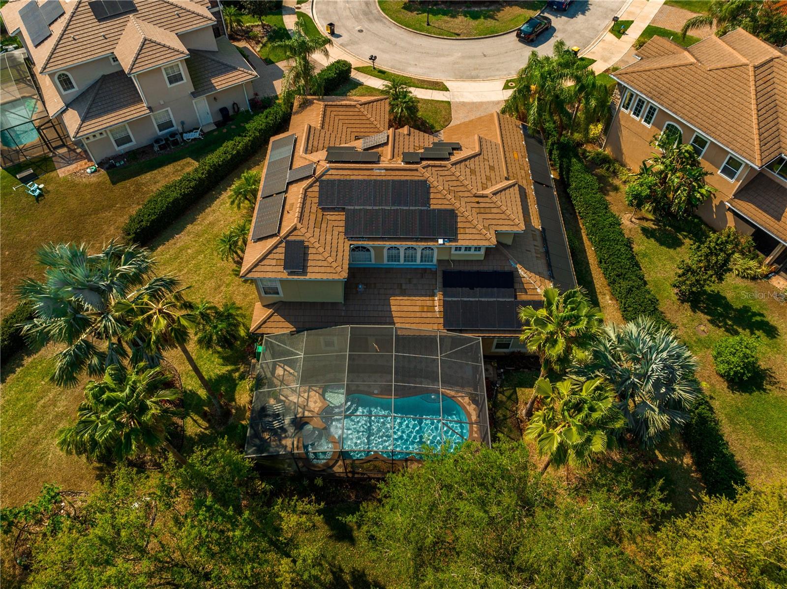 View of pool and landscaping