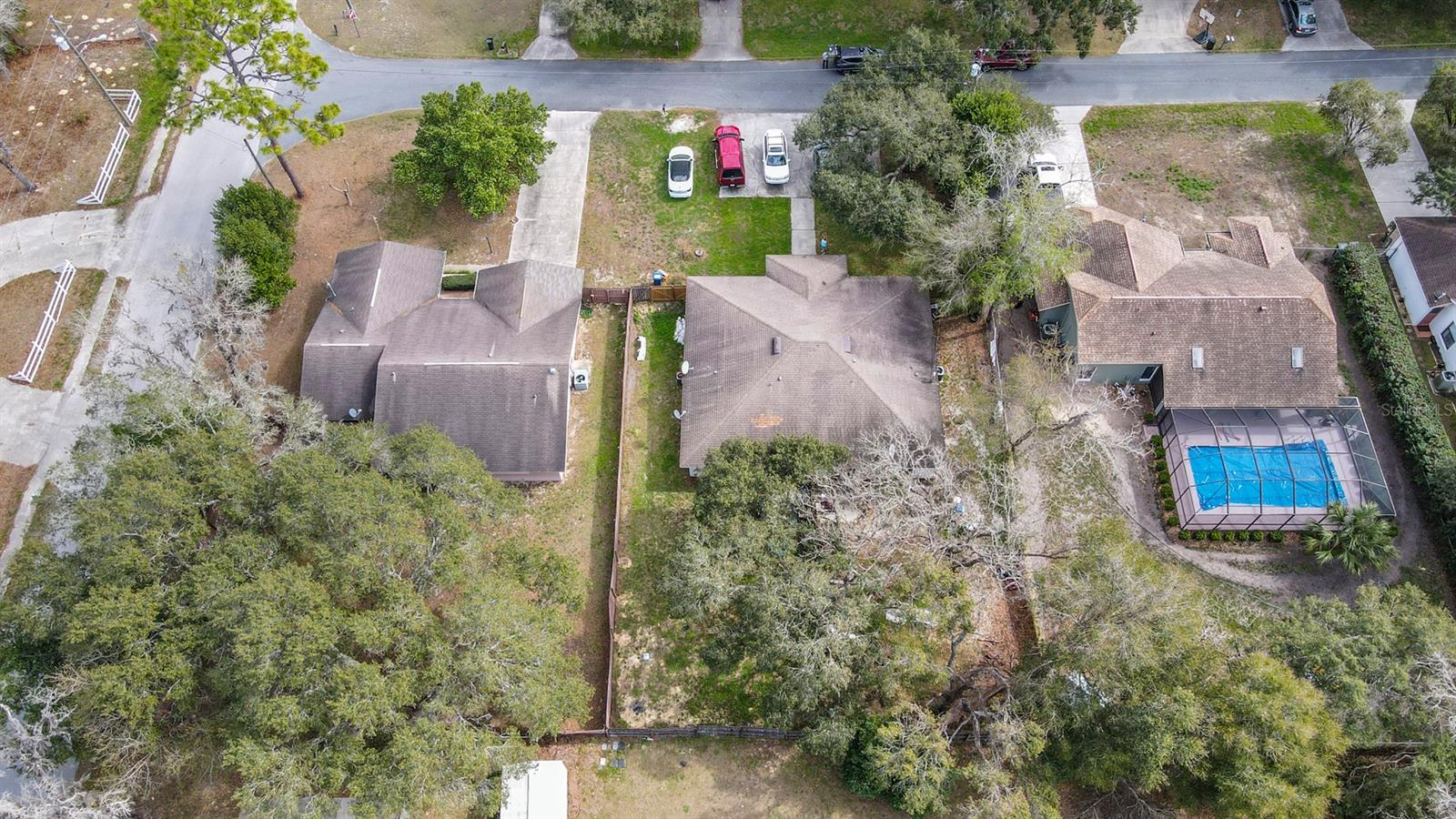 Aerial Back View of Duplex
