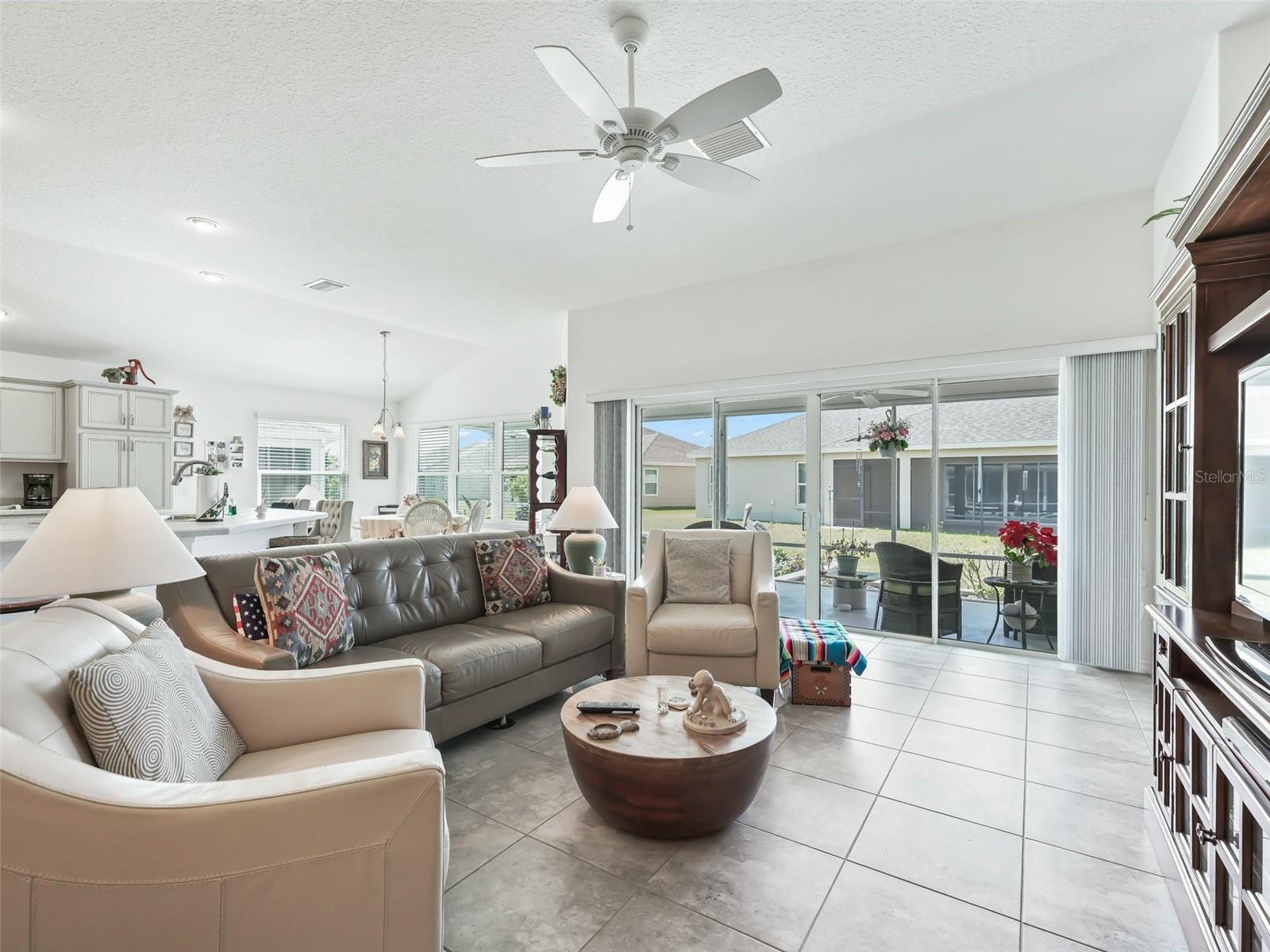 Living room area looking out to the lanai