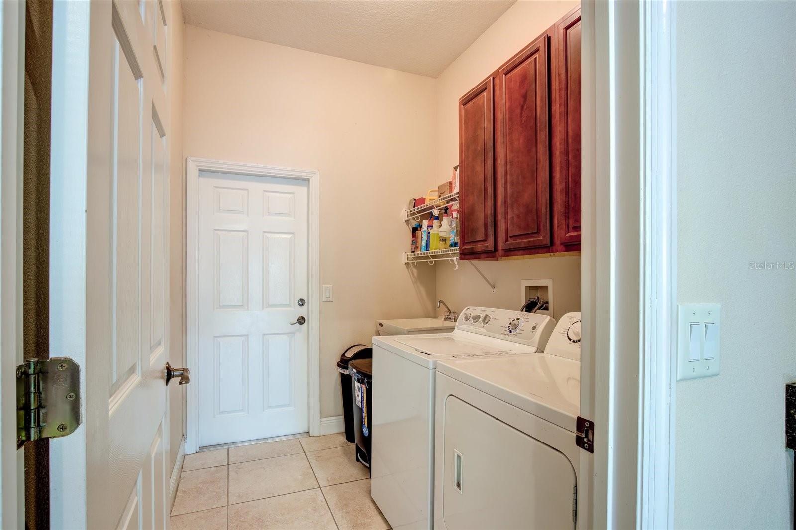 Laundry Room off Kitchen opens to Garage