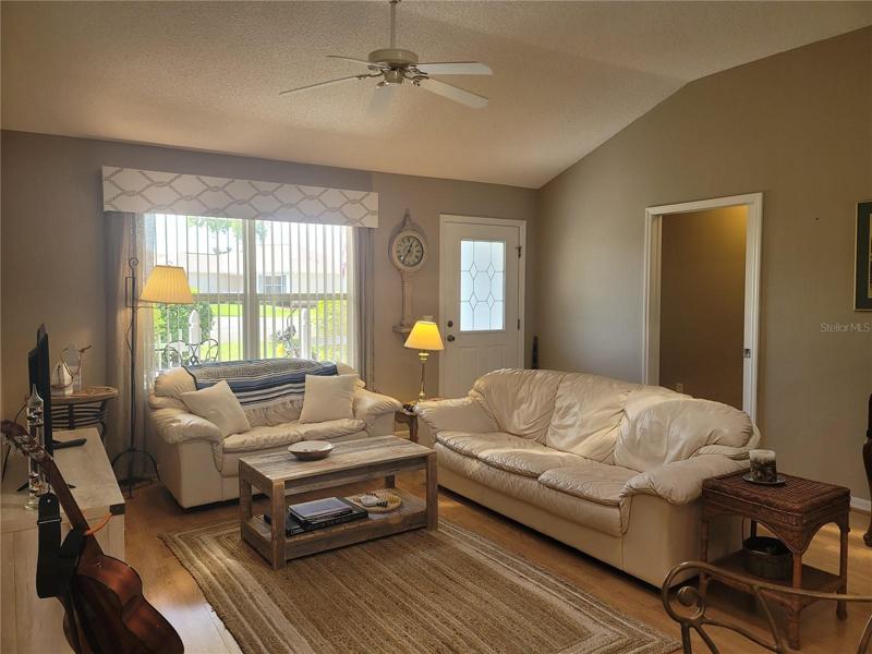 Living Room with vaulted ceilings
