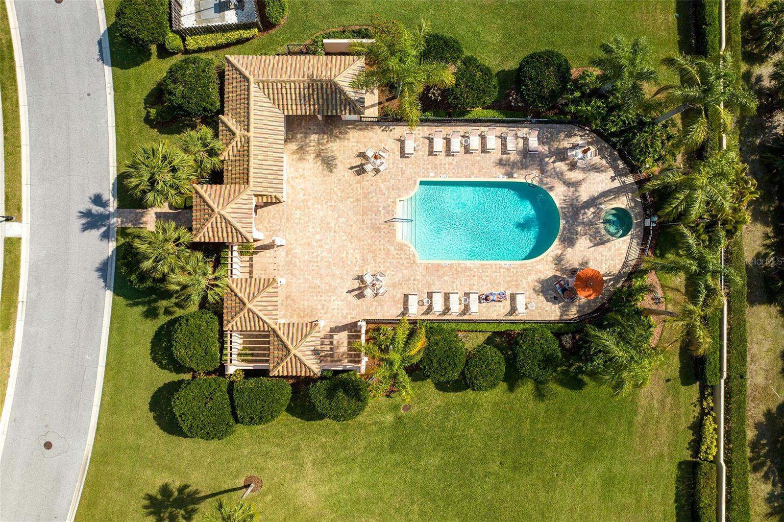 Aerial view of the pool
