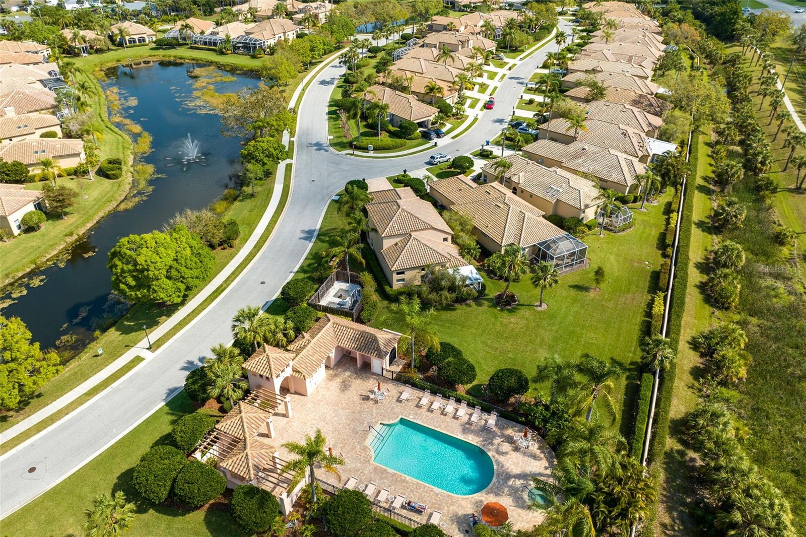 Mira Lago community pool and the lake